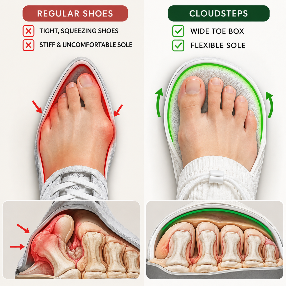 CloudSteps - Walk all day without bunion pain from your very first step